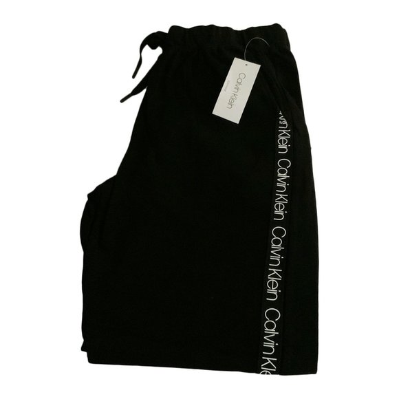NWT CALVIN KLEIN AUTHENTIC LOGO TAPE MEN'S BLACK SLEEPWEAR JOGGER PANTS SIZE L - Picture 5 of 5